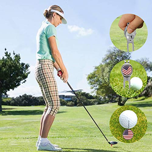 CHIVENIDO Premium USA Flag Metal Golf Divot Repair Tool and Magnetic Ball Marker (1) - Thumbnail 6