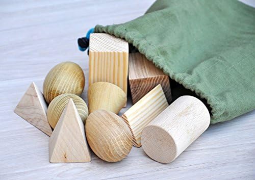 Wood Montessori materials 10 Geometric solids Wooden Montessori toys for toddlers Montessori geometric figures for nursery Educational toys for 5 years old