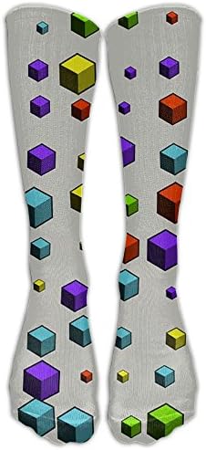 Colorful Cube Sports Socks Printed Long Tube Stockings Fashion Socks Perfect Gift For Chrismas