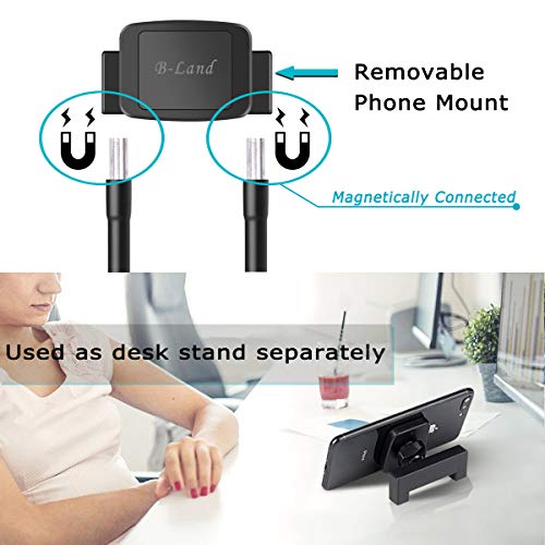 B-Land Magnetic Phone Holder, Gooseneck Bed Cell Phone Holders Universal Mobile Phone Stand Flexible Tablet Stand Holder Neck Phone Holder, Compatible of Phones & Tablets