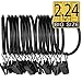 Aeridok FANDAMEI Curtain Clip Rings 15 Pack Black Matte Metal Rustproof Decorative Drapery Window Curtain Ring 1.89 Inch Interior Diameter with Strong Clips