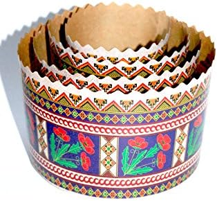 Easter bread baking parchment forms "Poppy". Set of 4 various sizes. Ukrainian design