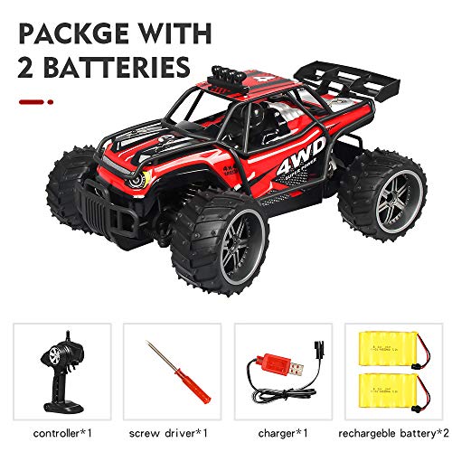 RC Car,Remote Control Car,Stunt Car Toy, X Power s-009 1:16 25km/h 2.4G RC Off Road Monster Truck 4WD Double Battery High Power Racing Truck for All Adults and Kids (Red) - Thumbnail 4
