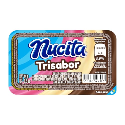 NUCITA TRISABOR, CREAMY CHOCOLATE, VANILLA & STRAWBERRY CANDY, 7.9 OZ (PACK OF 1)