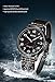 BUREI Men's Unique Quartz Wrist Watches with Stainless Steel Luminous Dial with Black Leather Band