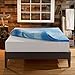Sleep Innovations Dual Layer 4 Inch Memory Foam Mattress Topper, California King Size, Medium Support, 2 Inch Cooling Gel Memory Foam Plus 2 Inch Pillow Top Cover