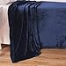 Exclusivo Mezcla Fleece Blanket Queen Size for Bed, Super Soft and Warm, All Season Use, Cozy, Plush, Lightweight, 90x90 Inches, Navy Blue