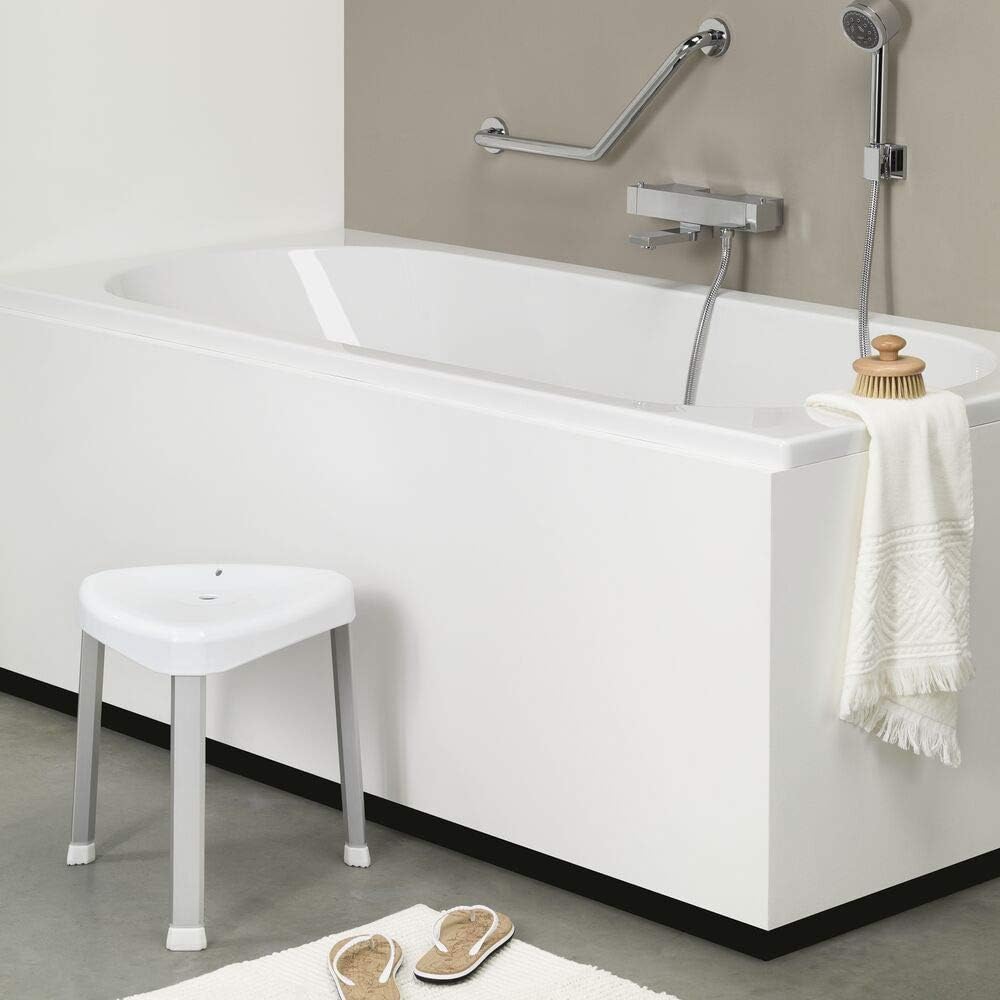 Tiger Libra Shower Stool, ABS, Aluminium, White, 43.9 x 57.6 x 40.8 cm, White, Aluminium, 43,9x57,6x40,8 cm - Image 5