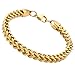 JUSNOVA Stainless Steel Franco Chain Bracelet for Men Women 6mm Wide 8 Inches 3 Colors Set Black Gold Silver