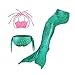 Pettigirl Girls 3 Pcs Mermaid Tail Swimsuit Sets Sea-Maid Swimwear Bikini Bathing Suit 4-7 Years