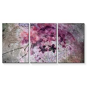 Wall26-3 Panel Canvas Wall Art-Abstract Flower-Giclee Painting Wall Bedroom Living House Decoration Home Art - 16"x24" x 3 Panels