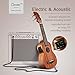 21 inch Solid Mahogany Top and Back - Caramel CS419 Soprano LCD color display Electric Ukulele ukelele Kit Bundle Aquila Strings, Padded Gig Bag, Strap Set