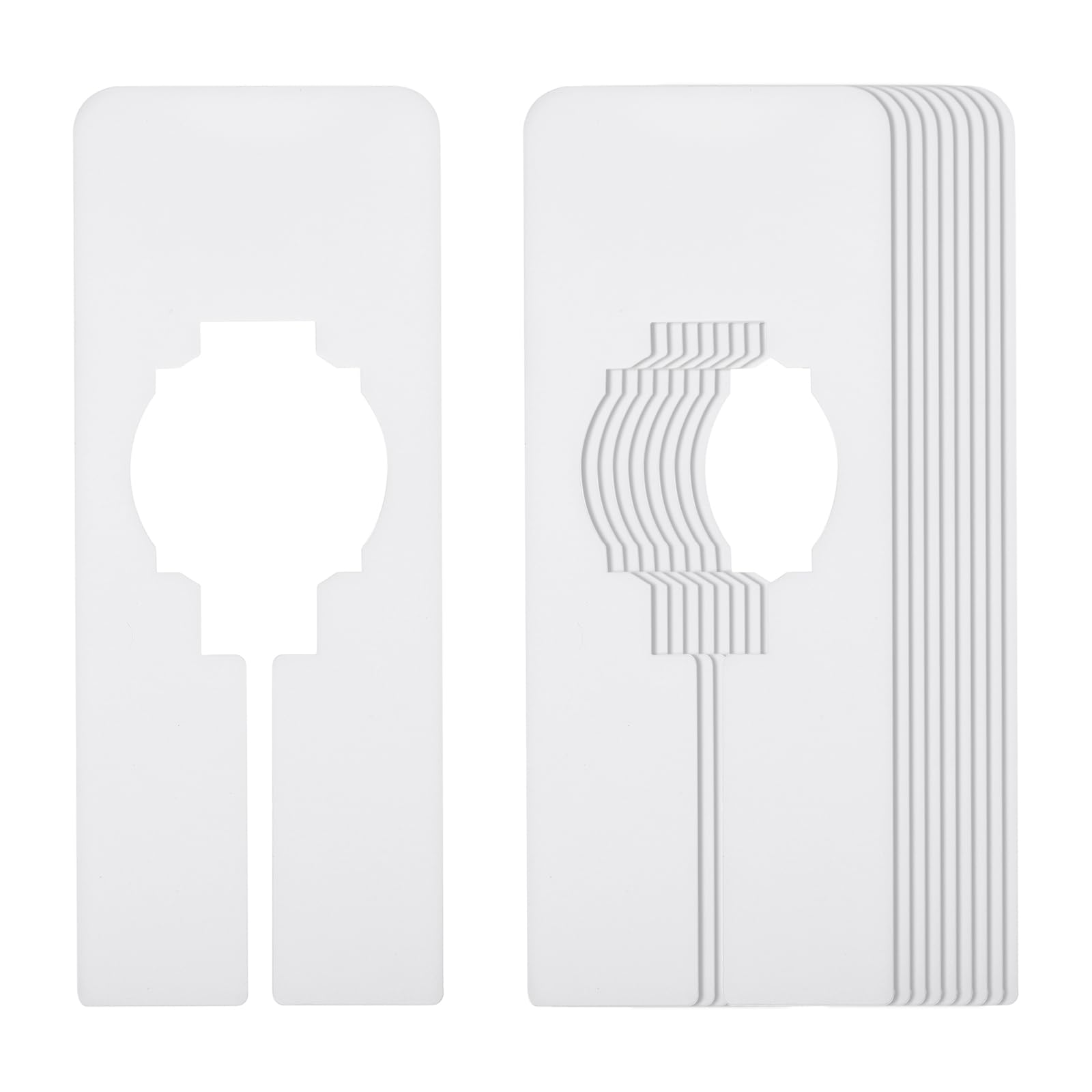 PATIKIL Clothes Dividers, 10 Pack Rectangle Closet Clothing Rack Size Dividers, White Plastic, 2mm Thick, 35mm Inner Diameter, 12.7x5.1cm Size, Blank Labels, Organize Closet