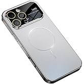 Doulings Magnetic Auto Fucos Designed for iPhone 13 Pro Max Case,Compatible with MagSafe,Military Drop&Camera Lens Protection,Large Window Slim Thin Dust-Proof Matte Shockproof Cover,Silver