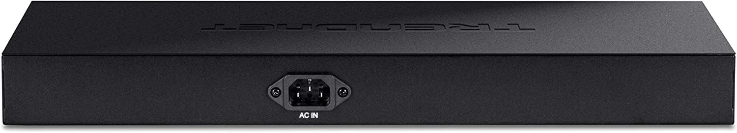 TRENDnet 24-Port Gigabit PoE+ Switch, 24 x Gigabit PoE+ Ports, 370W Power Budget, 48Gbps Switch Capacity, RackMount Kit Included, Ethernet Network Switch, Metal, Lifetime Protection, Black, TPE-TG240G