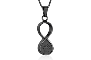 Oinsi Infinity Love Pet Cremation Jewelry for Ashes of Dog/Cat Funeral Keepsake Urn Necklace Pendant Memorial Jewellery