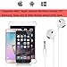 Earbuds Earphones Stereo Earphone Wired Noise Isolating Headphones with Mic and Remote Control for iPhone iPod iPad Samsung Android Smartphones Tablet Laptop 3.5mm [White] [2- PACK]
