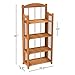 Lavish Home Bookcase for Decoration, Home Shelving, and Organization 4 Shelf, Folding Wood Display Rack for Home and Office (Light Brown)