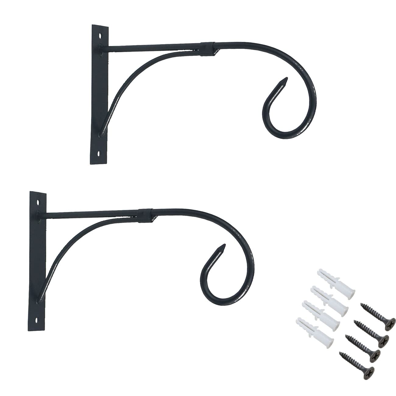 Photo 1 of Tinsow 2 Pcs Plant Bracket Iron Wall Hooks Straight Downcurled Hanging for Wind Chimes, Flower Baskets, Decorative Plants, Lantern, Wind Spinners, Bird Feeders, Indoor or Outdoor Decoration