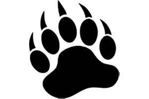 WSQ Grizzly Bear PAW Print 2-Pack Vinyl Decal Sticker Premium Quality Vinyl Black for Car Bumper Truck Van SUV Window Wall Boat Cup Tumblers Laptop or Any Smooth Surface Size 3 Inches