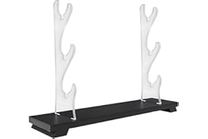 SEEMINESALE 3-Tier Acrylic Sword Stand Display,Katana Holder,Cosplay Blade Stand,Samurai Sword Mount,Lightsaber Stand,Transparent Acrylic Light Saber Racks,Knife Base.