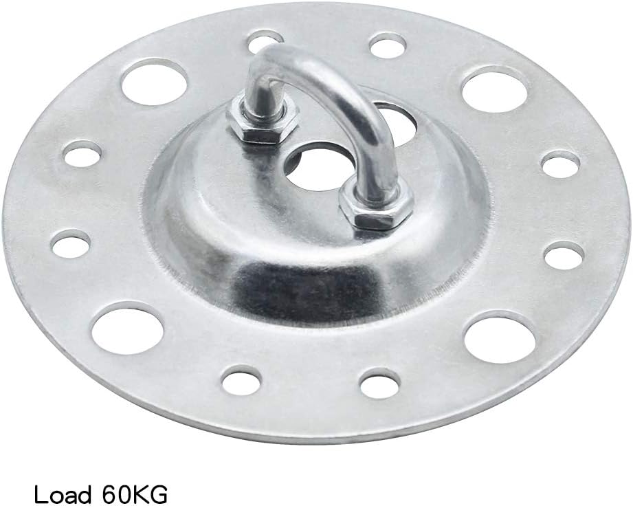 KingYH 2 Pack Wall Ceiling Mount Pad Eye Plate Bracket 115 mm Diameter Heavy Duty Suspension Strap Trainer Hook with Screws for Suspension Straps Fitness Training Yoga Swing Resistance Band - Image 4