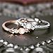 Excelsia 'Fleur de Lis' 14K Gold-Plated (Rose/White/Yellow) Dainty CZ Ring with Simulated Pearl