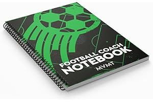 MVMT sports Soccer Coach Notebook, 50 page 5.82 x 8.26 inches pitch diagram planner for advanced soccer coaches. Capture formations, drills, set plays and scouts.