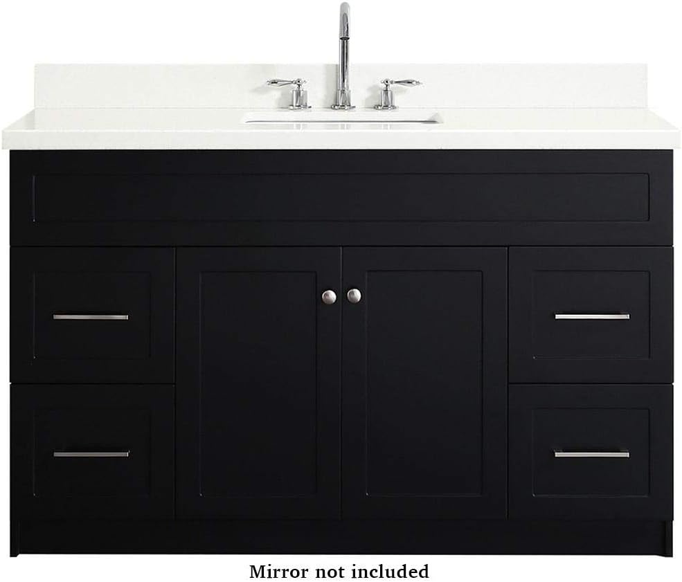 2 Soft Closing Doors Rectangle Sink Ariel 55 Inch Gray Bathroom Vanity With Pure White Quartz Countertop 9 Full Extension Dovetail Drawers Kitchen Bath Fixtures Bathroom Vanities