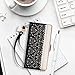 WWW iPhone XR Wallet Case, [Luxurious Romantic Carved Flower] Leather Wallet Case [Inside Makeup Mirror] [Kickstand Feature] Apple iPhone XR Case (2018) Black