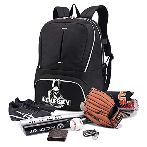 image for Lekesky Baseball Equipment Bags for Youth and Adults with Vented Shoe 