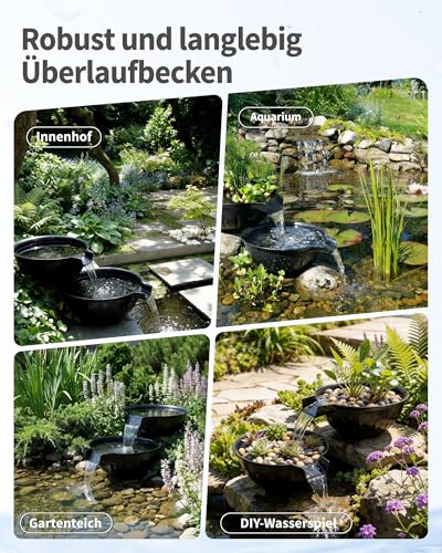 POPOSOAP Pond and Weir Cuvée Kit Fountain with Pond Pump 2500 L/h for Waterfalls, Water Plane DIY Indoor/Outdoor Garden