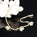 Women's 18K Gold Tone Lucky Zircon Elephant Charm Bracelets Adjustable L6.6+1.8