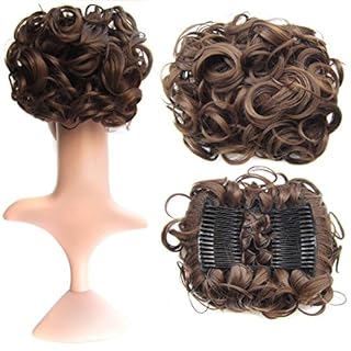 Swacc Short Messy Curly Dish Hair Bun Extension Easy Stretch Hair