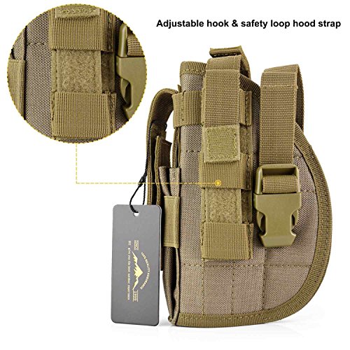 DYJ Left Hand Tactical Pistol/Gun Holster with Magazine Pouch/Pocket for S&W M&P Shield Glock 26 27 29 30 33 42 43(Coyote Brown-Left Hand)