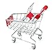 SMTSMT Supermarket Handcart Shopping Utility Cart Mode Storage Basket Desk-Red