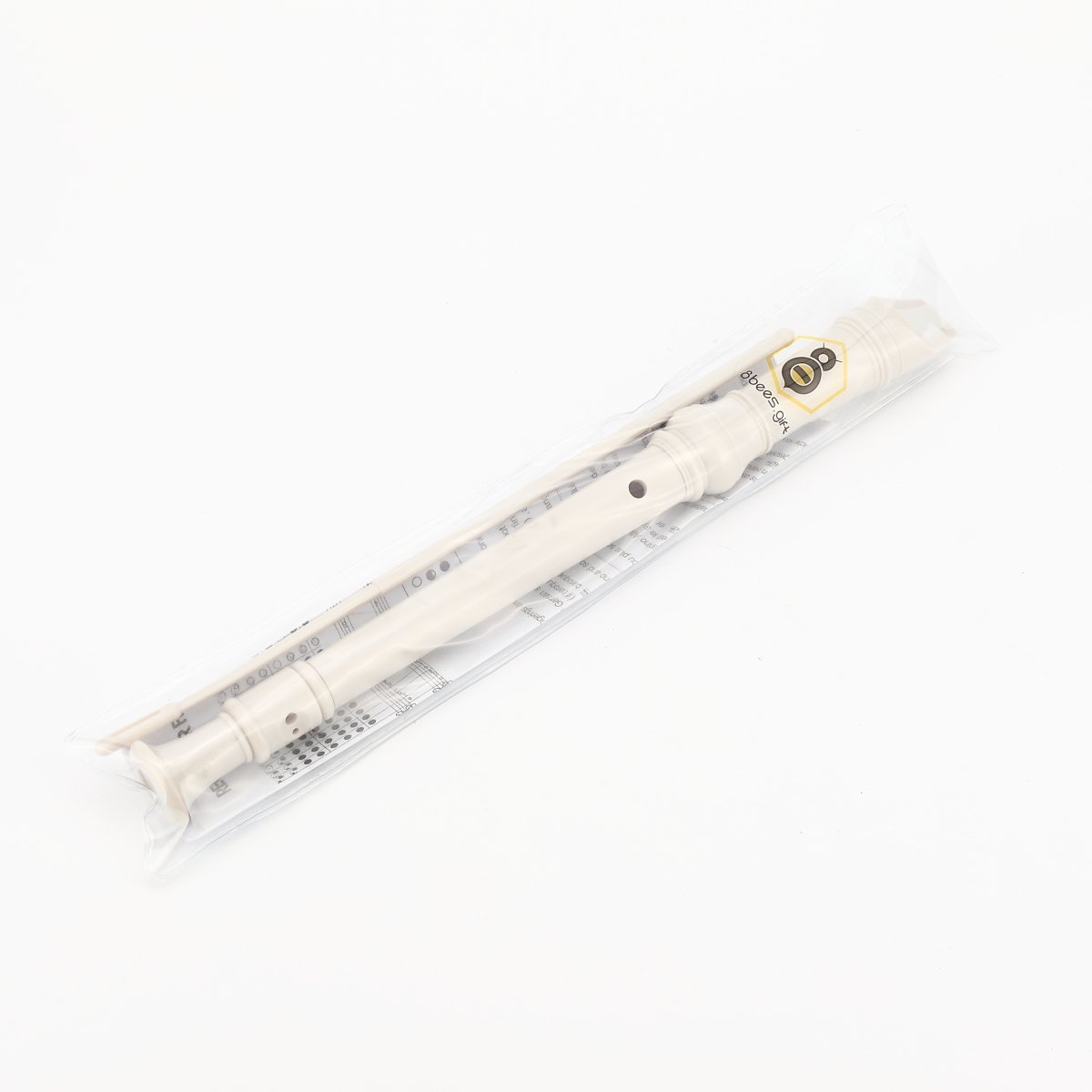 8Bees Soprano Recorder Descant Recorder Basic Musical Instrument for School (White)