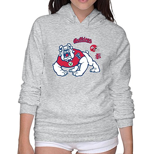 Tjame Women's Football Fs Uniforms Logo Fresno State Bulldogs Hoodie Ash