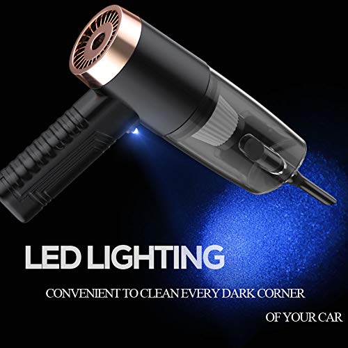 Portable Car Vacuum Cleaner High Power Handheld Vacuum 120W 4500Pa DC 12V Car Interior Cleaning Accessories Kit with LED Light and Aromatherapy Tablet