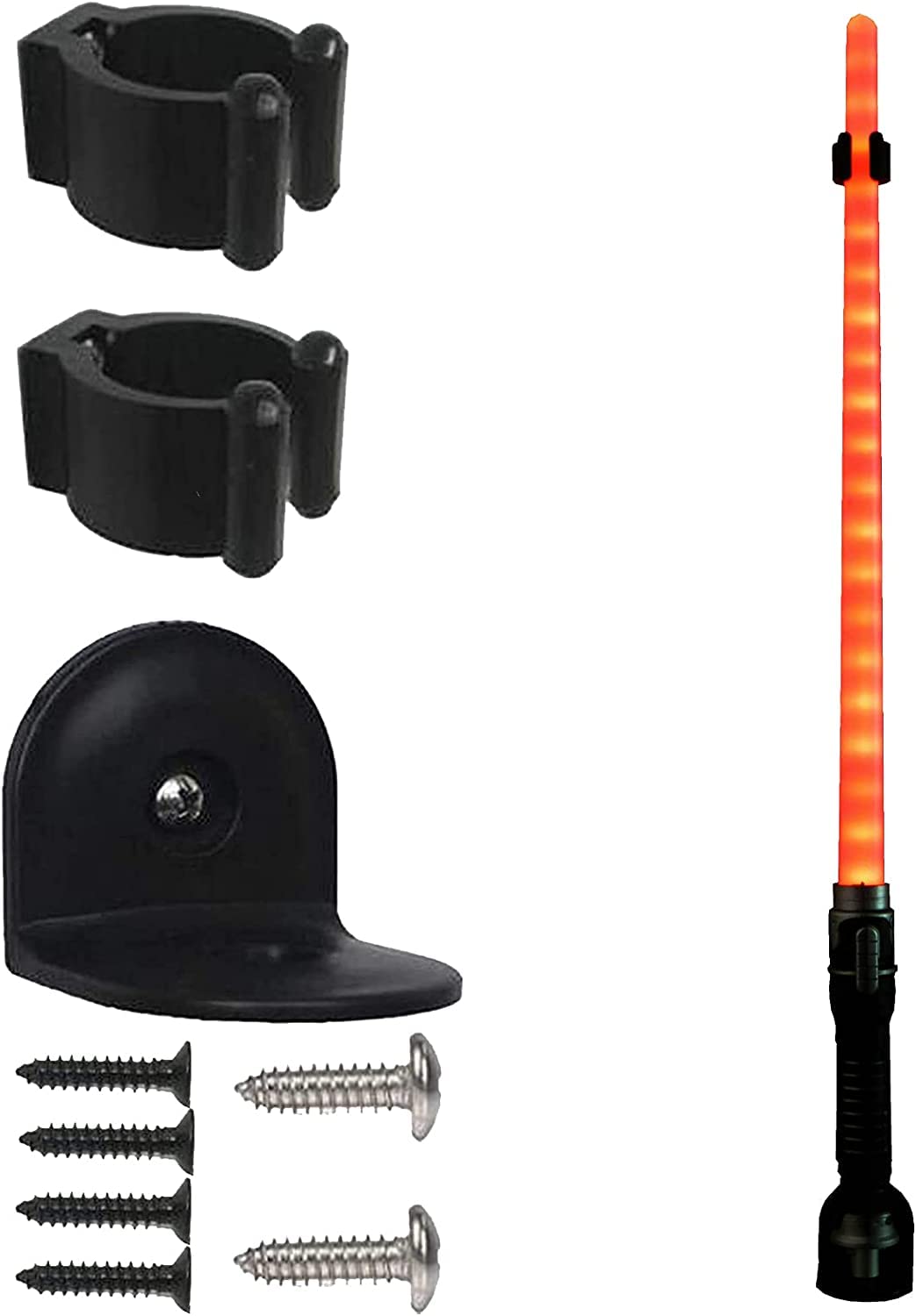 Pmsanzay Universal Lightsaber Display Wall Mount Light Saber Wall Display Rack Holder Stand - Light Sabers Closet Organization Hooks Spring Clip - Easy to Install - Hardware Included - No Lightsaber