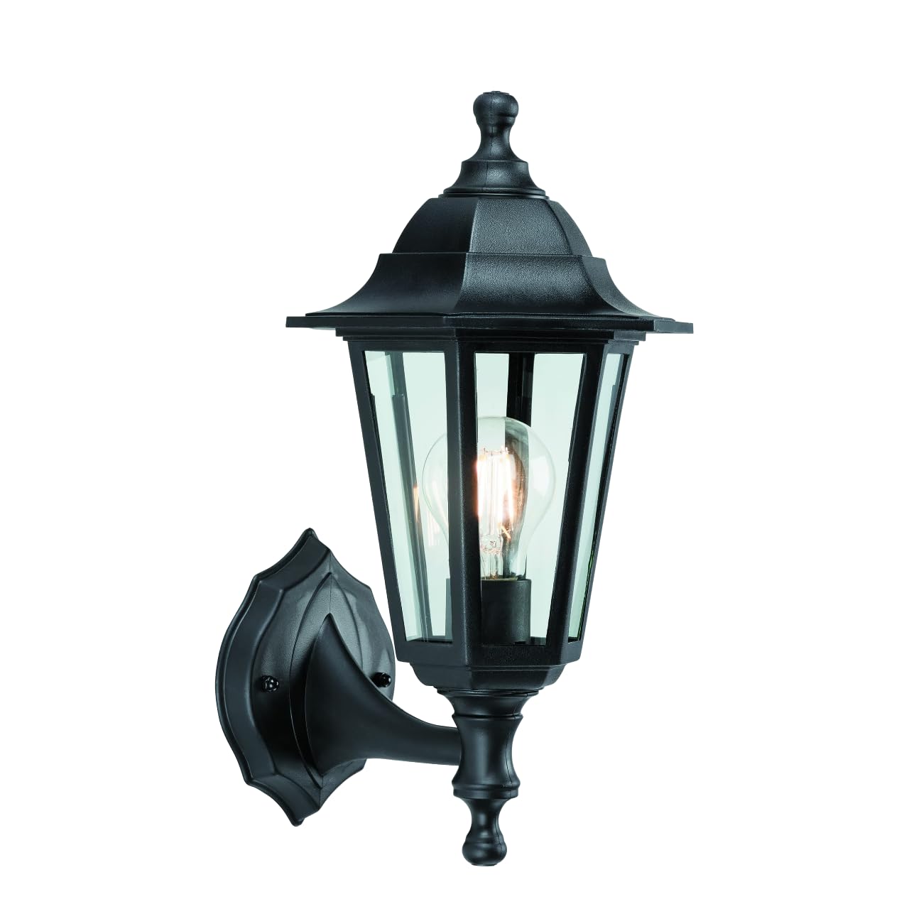 National Lighting Mayflower Traditional Style Black Outdoor Garden Security Porch Weatherproof Wall Light Lantern IP44 Rated Reversible