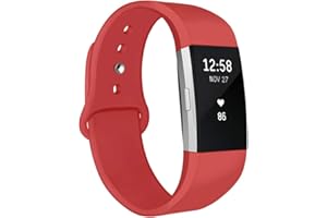 NAHAI Bands Compatible with Fitbit Charge 2, Soft Silicone Replacement Bands Adjustable Sport Wristbands Strap Accessories for Fitbit Charge 2, Women Men, Large Small