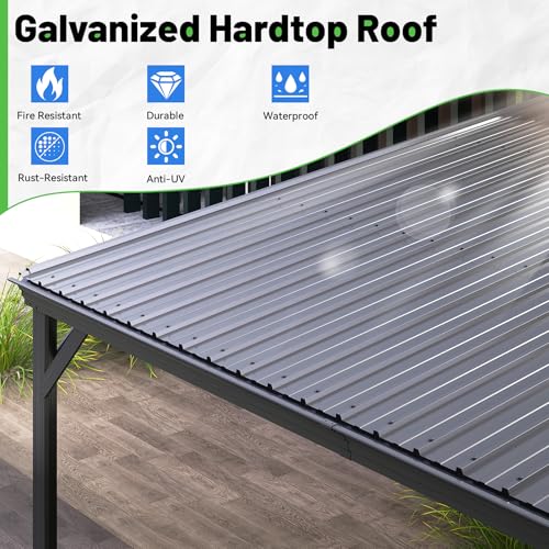 SHPAI 12x16 Wall Mounted Lean-To Gazebo Review: Hardtop Outdoor Shelter image 22