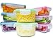 Elacra Glass Food Storage Containers Oven Safe Microwavable BPA-Free Spill Proof Airtight Lids (8 Pack)