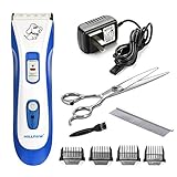 HILLPOW Pet Trimmer Clippers Grooming Kit,Professional Low Noise Waterproof Rechargeable Cordless Trimmer for Cat and Dog