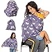 Nursing Cover Carseat Canopy, Car Seat Covers for Babies, Baby Breastfeeding Cover, Multi Use Nursing Scarf, Infant Stroller Cover, Shopping Cart Cover, Butterfly Grey