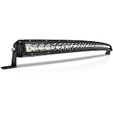 Rigidhorse 32 Inch Curved LED Light Bar, 240W Super Bright Flood &amp; SpotBeam Combo - 48000LM Off Road Driving Single Row Light Bars for Trucks for Jeep Trucks Boats ATV UTV Cars