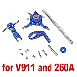 Hobbypower CNC Alloy Metal Upgrade Set for Wl V911 Nine Eagles 260a Micro Helicopter Blue