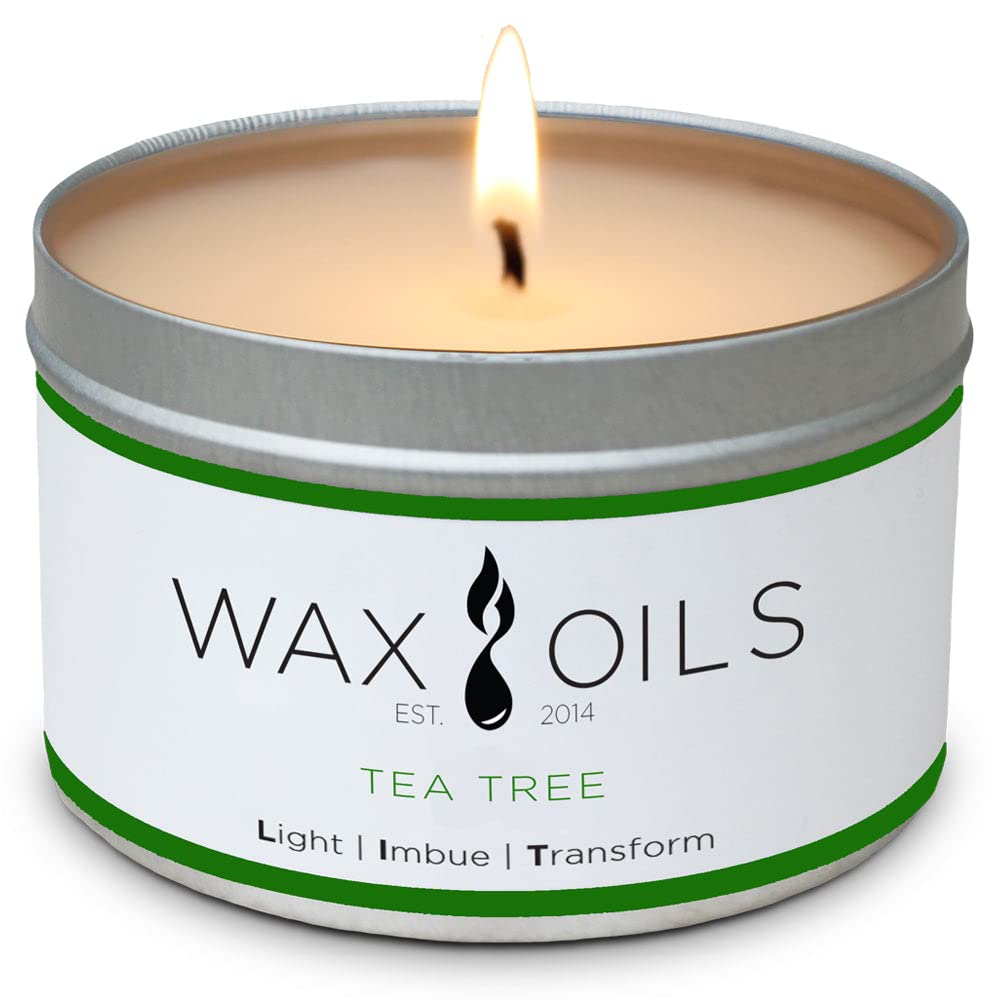 Photo 1 of Wax and Oils Soy Wax Aromatherapy Scented Candles (Tea Tree) 8 Ounces. Single