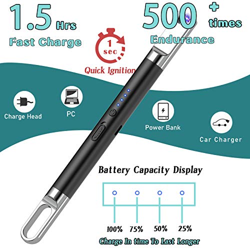 Electric Lighter, Candle Rechargeable Lighters Long USB Plasma Arc